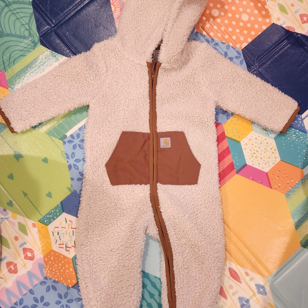 Carhartt Kids Sherpa One Piece - Cream and Brown